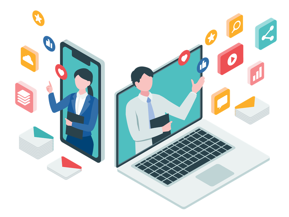 オウンドメディアのイラスト